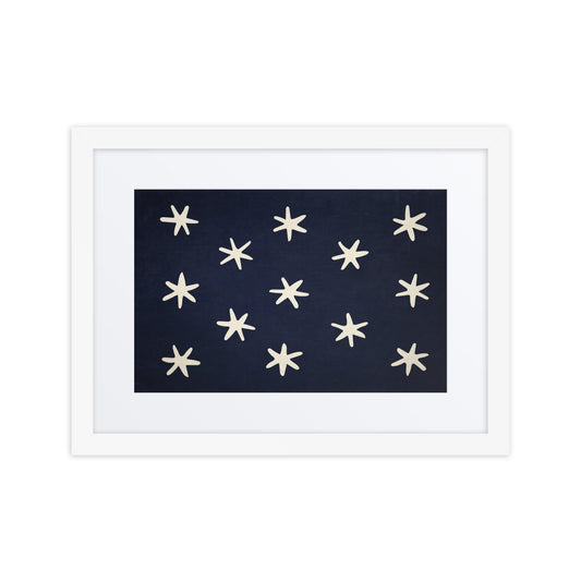 George Washington's Headquarters Flag Framed and Matted Print