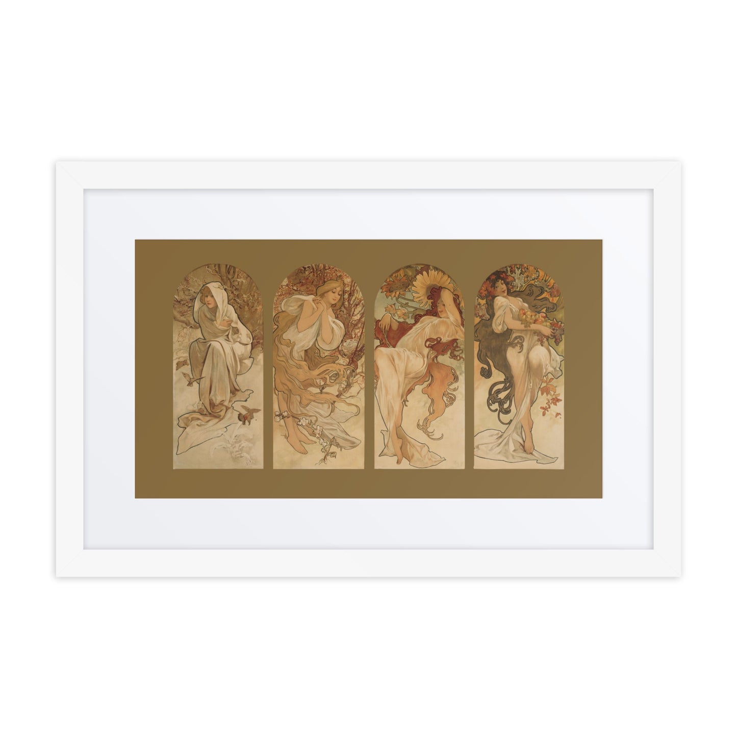 Alphonse Mucha's The Seasons Framed Art Print