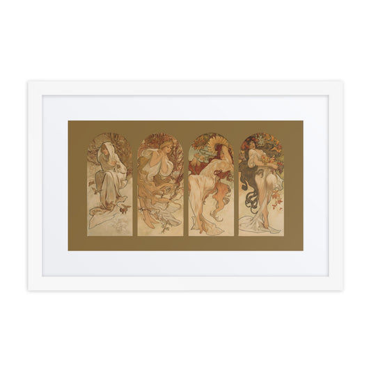 Alphonse Mucha's The Seasons Framed Art Print