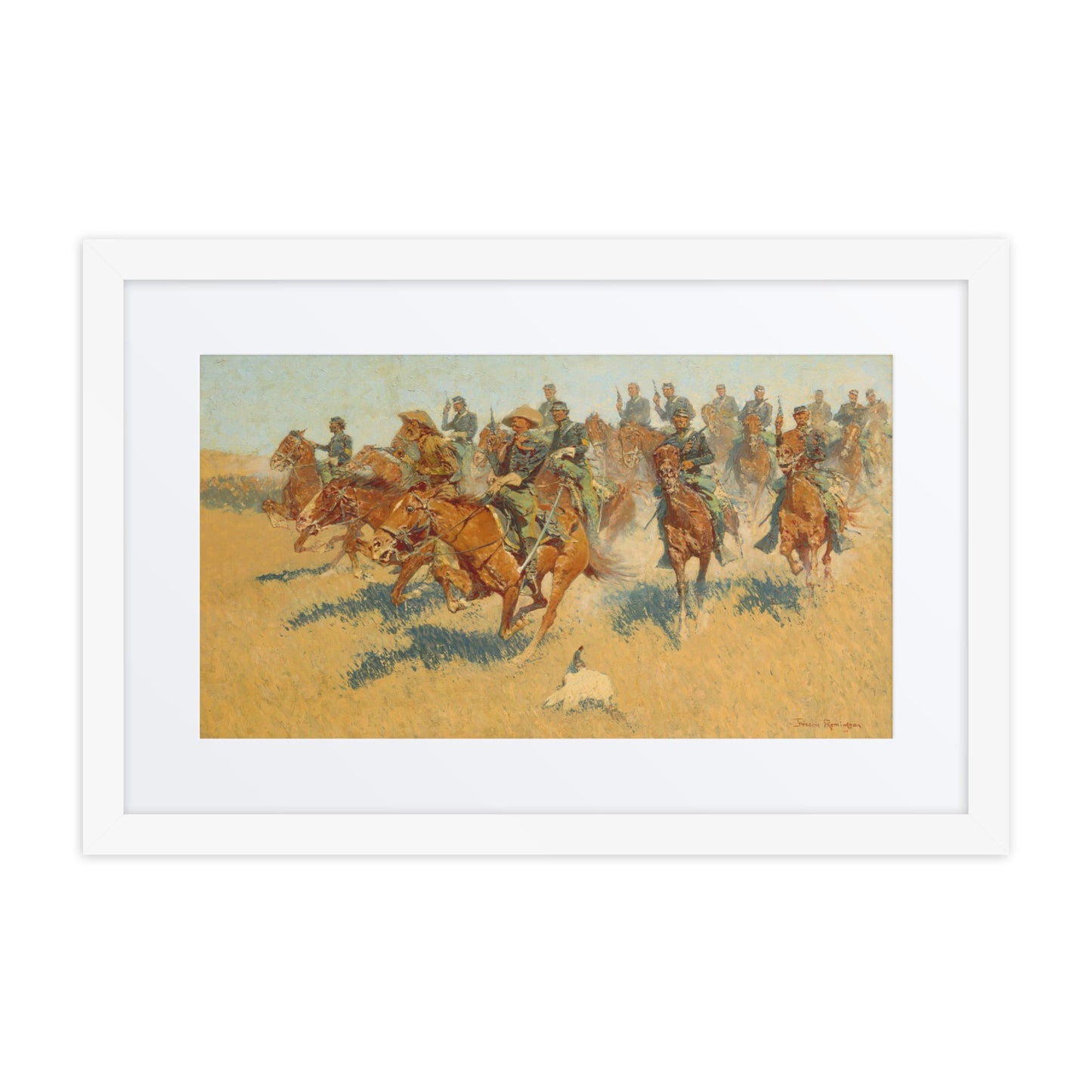 Frederic Remington's On the Southern Plains Matted Framed Print