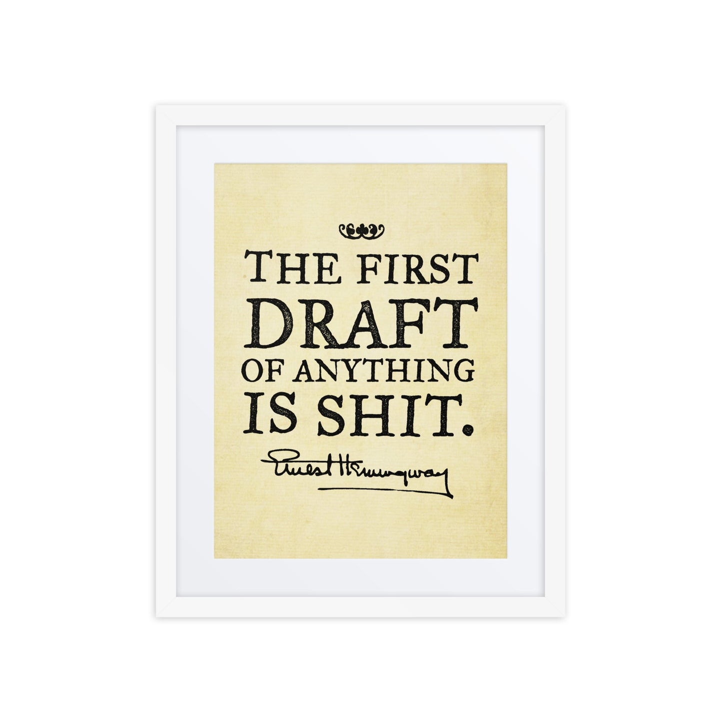 Hemingway The First Draft Framed Print
