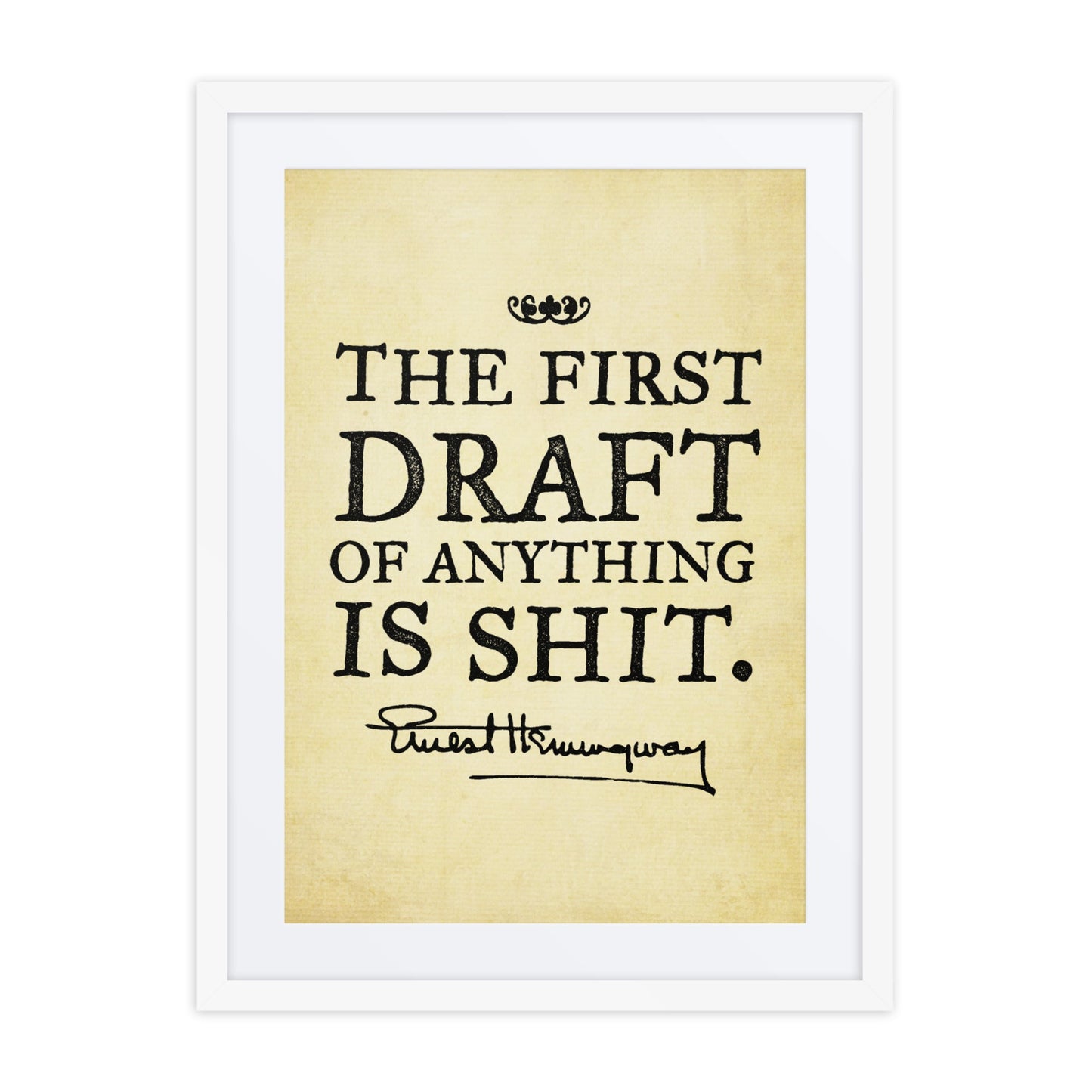 Hemingway The First Draft Framed Print