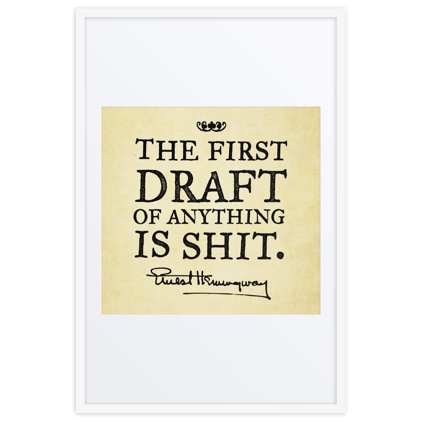 Hemingway The First Draft Framed Print