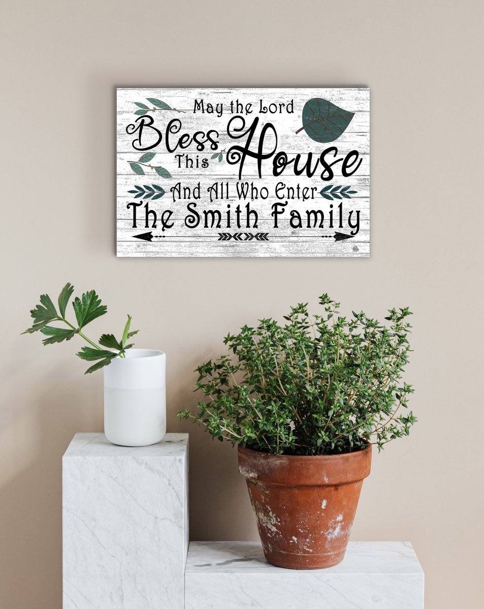 May The Lord Bless This House and All Who Enter Sign CUSTOM Wedding or Family Gift