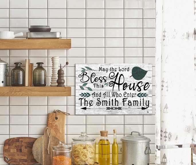 May The Lord Bless This House and All Who Enter Sign CUSTOM Wedding or Family Gift