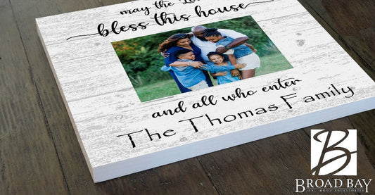 May The Lord Bless This House Picture Frame Alternative - Upload Photo - Personalized Name