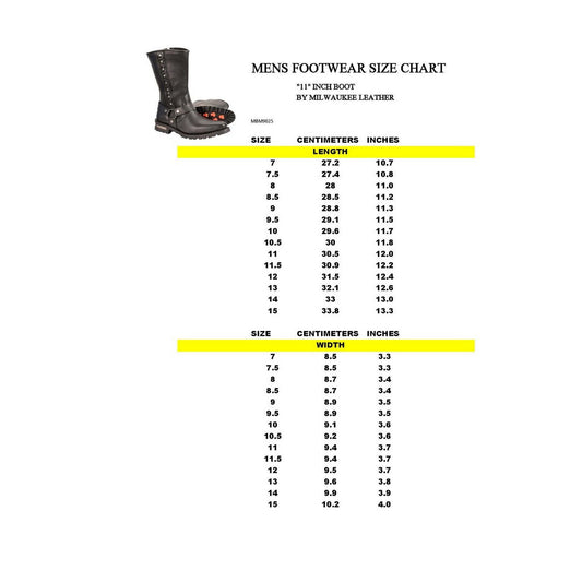 Milwaukee Leather Men's Black Leather Harness Motorcycle Boots with Braid and Riveted Details MBM9025