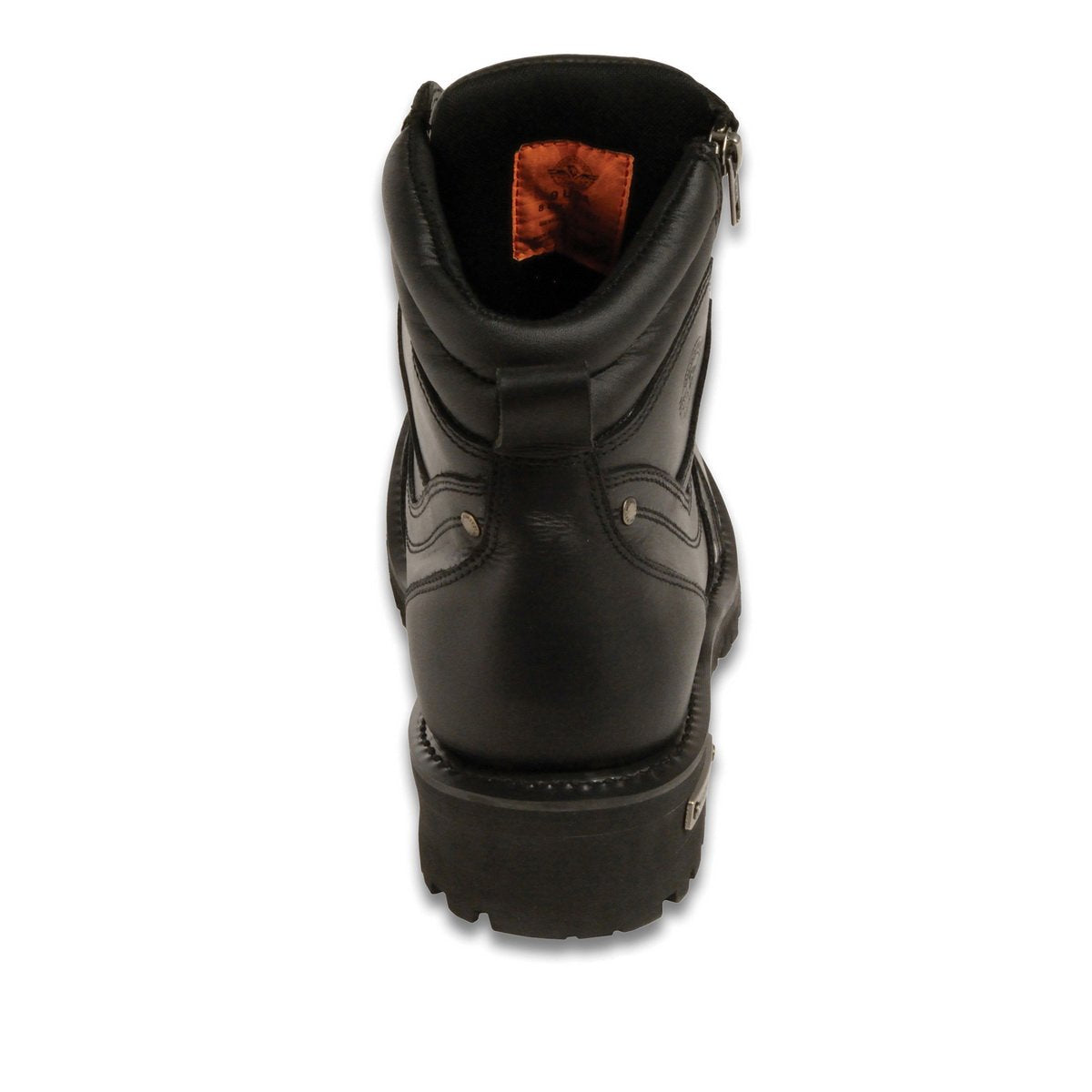 Milwaukee Leather Men's Black Leather 6-inch Lace-Up Motorcycle Biker Rider Boots w/ Zipper Closure MBM9050