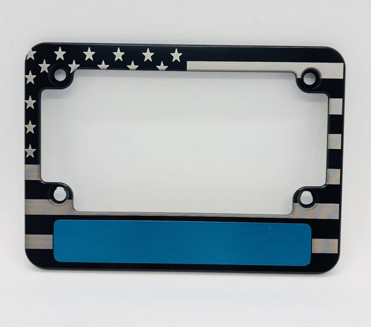 American Flag Thin Blue Line Billet Aluminum Motorcycle Frame