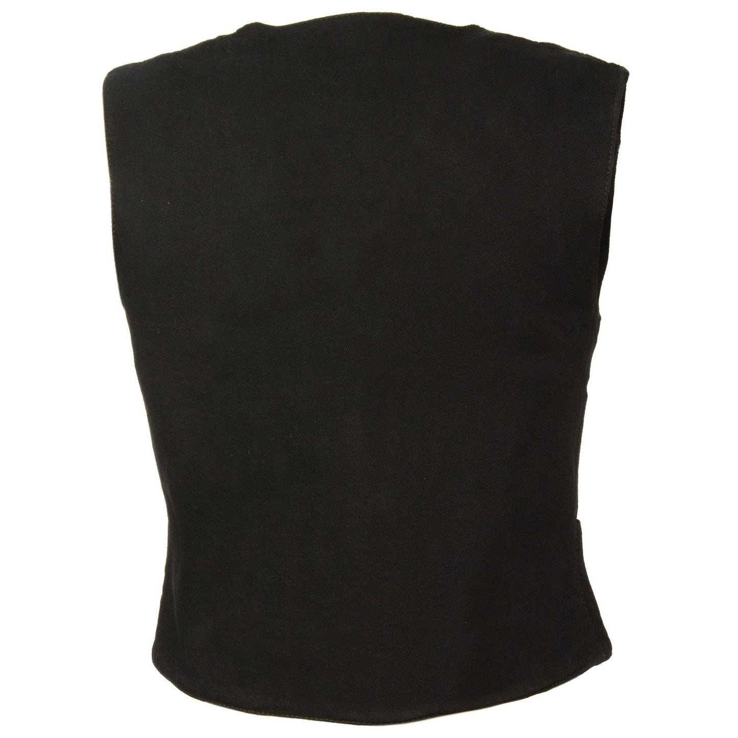 Milwaukee Leather MDL4000 Women's Black Plain Side 3 Snap Front Denim Vest