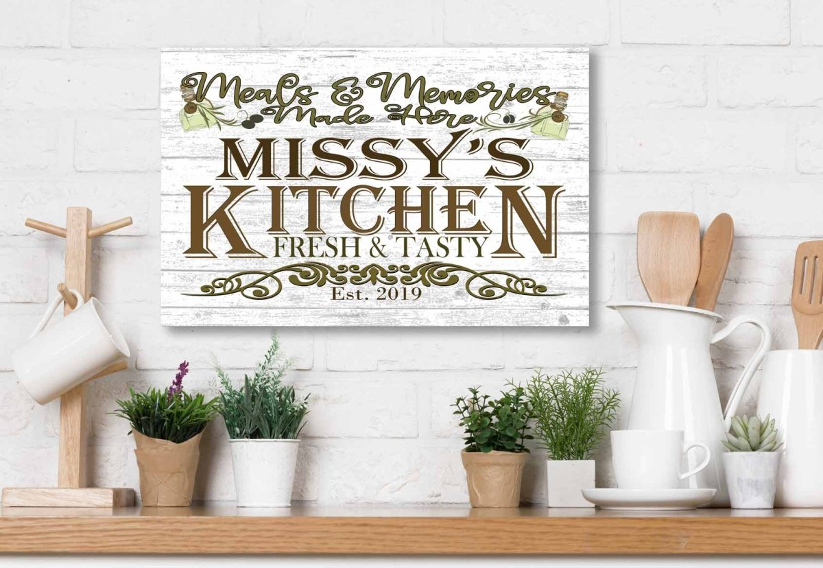 Meals and Memories Made Here Sign For Kitchen