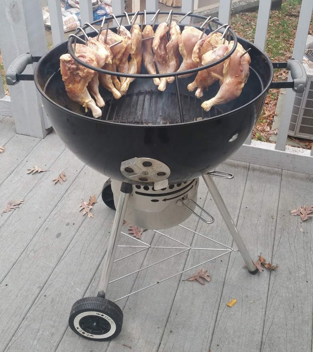 Hunsaker Meat Hanger for 22" Kettle: Smoke More Meat, Faster and Easier