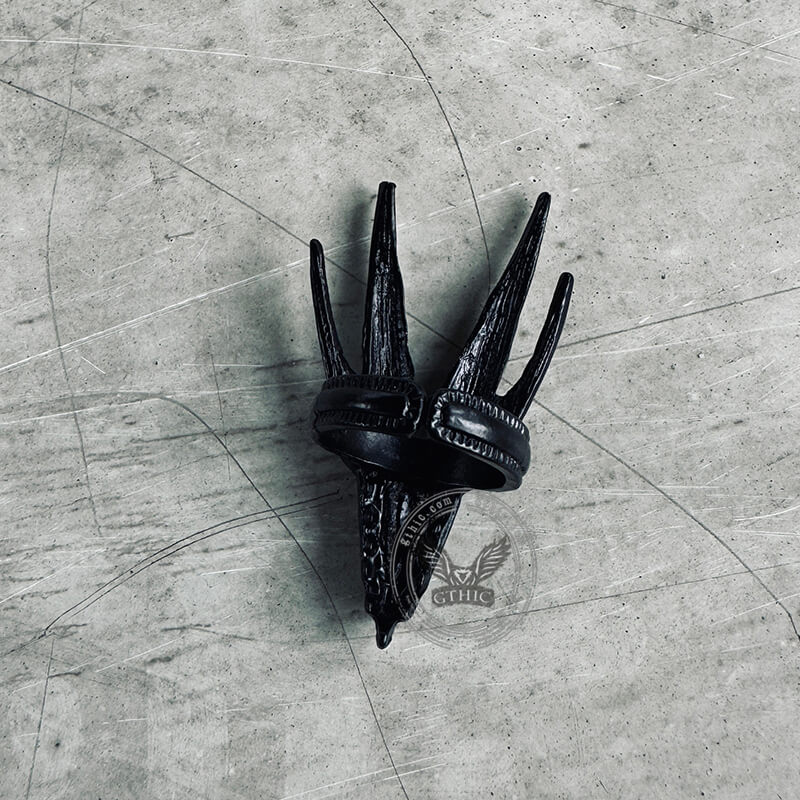 Mecha Swallow Alloy Adjustable Gothic Ring