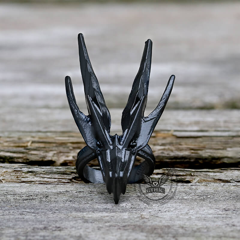 Mecha Swallow Alloy Adjustable Gothic Ring