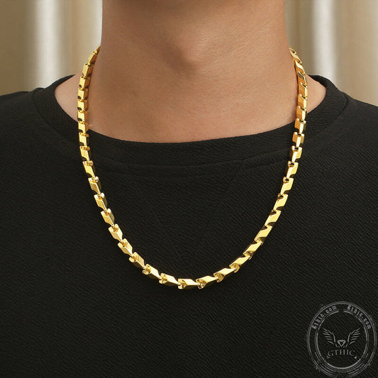 Mechanical Dragon Bone Chain Stainless Steel Necklace