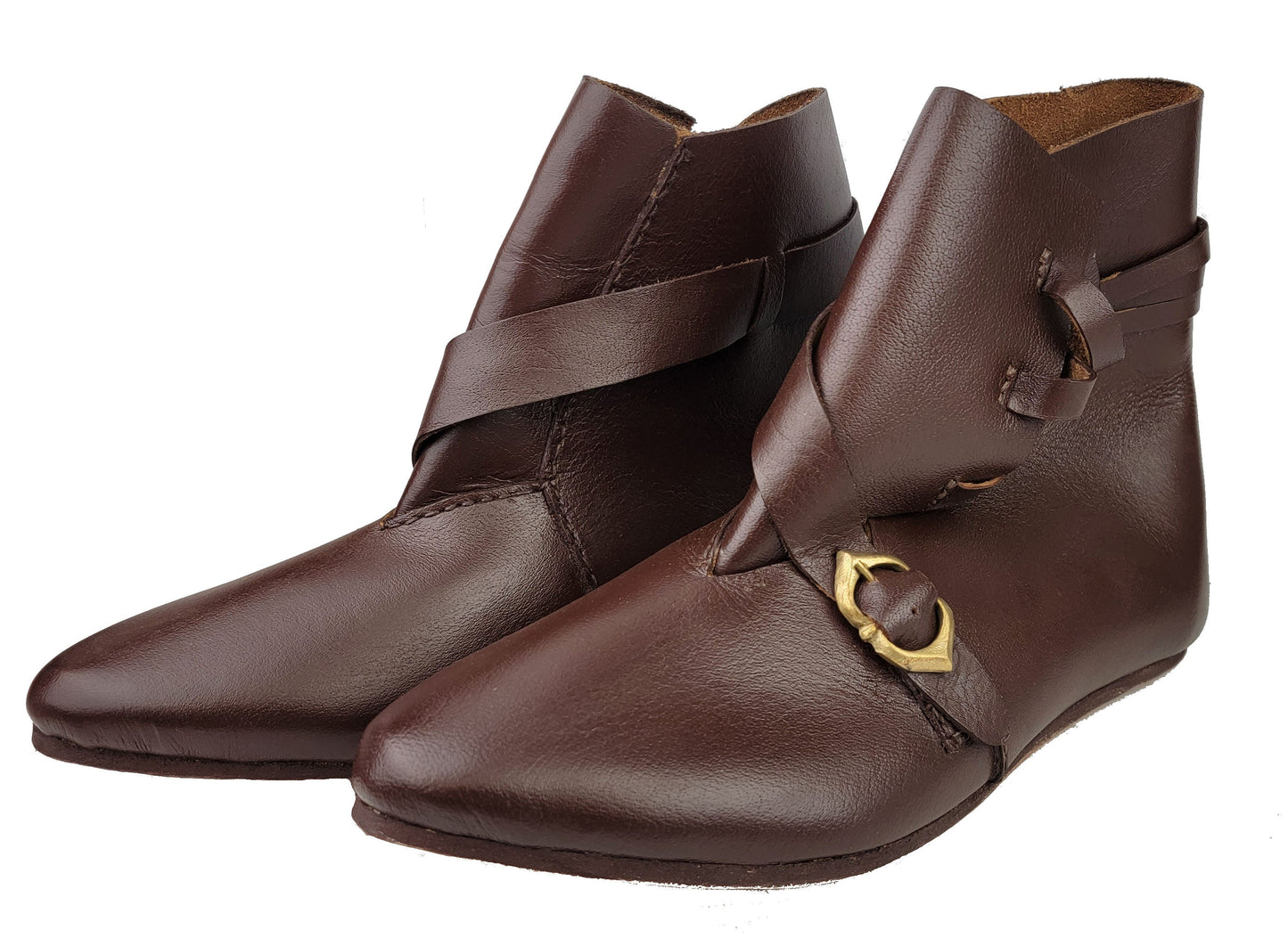 Medieval Ankle Boots with Side Buckle