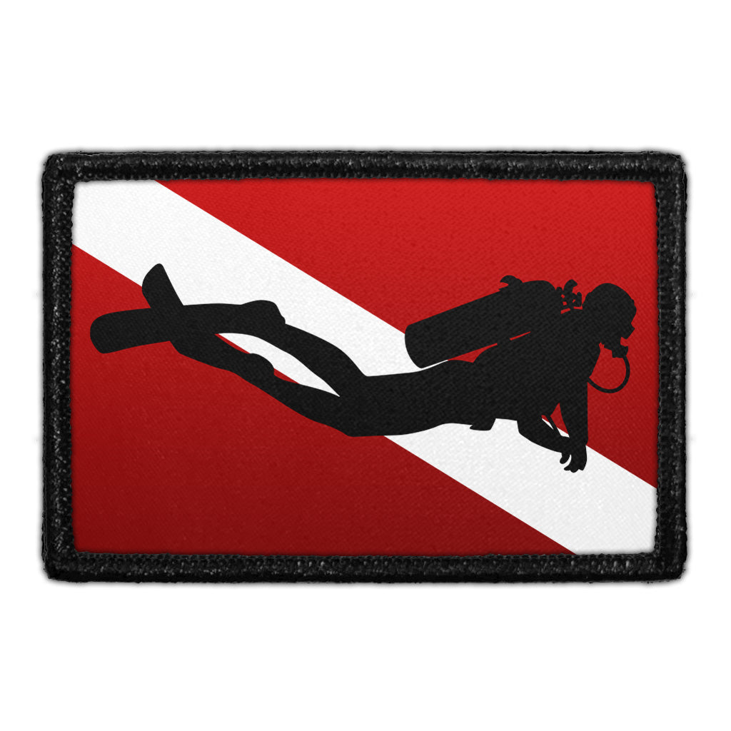 Diver Down Flag With Diver - Removable Patch