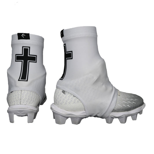 Faith Cross White Cleat Covers (Spats)