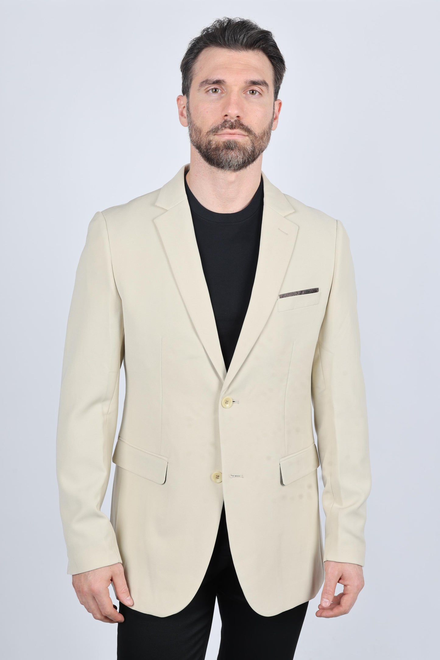 Mens Modern Fit Stretch Date Night Beige Blazer