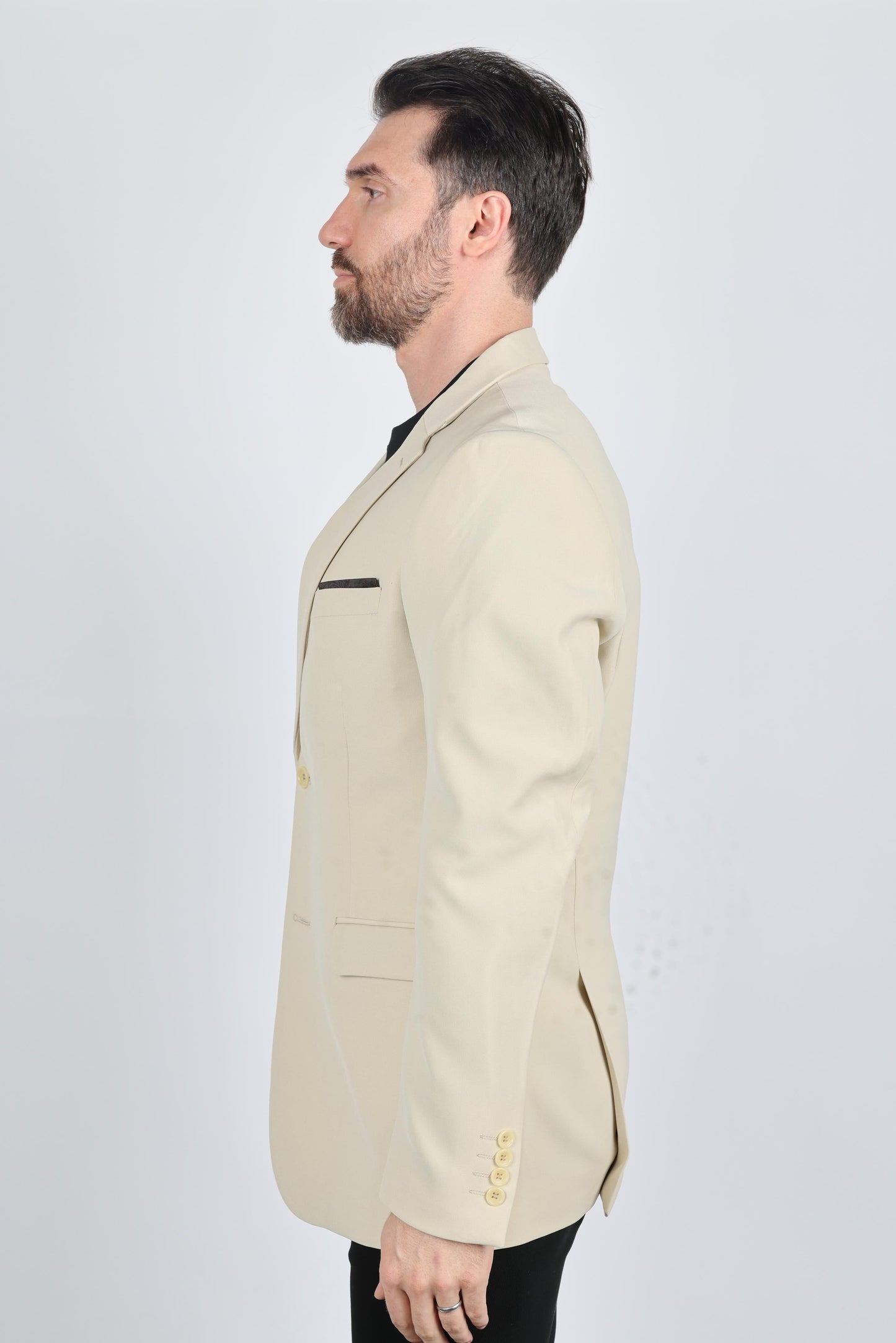 Mens Modern Fit Stretch Date Night Beige Blazer