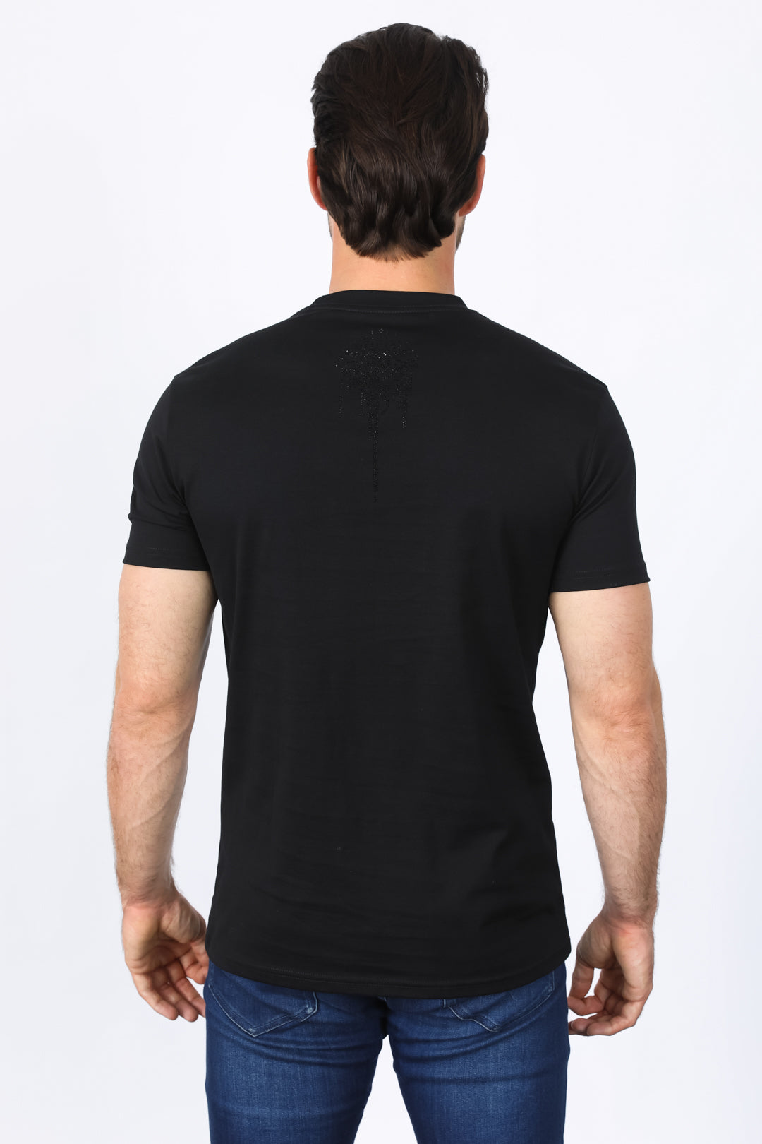 Mens Modern Fit Stretch Crystals T-Shirt