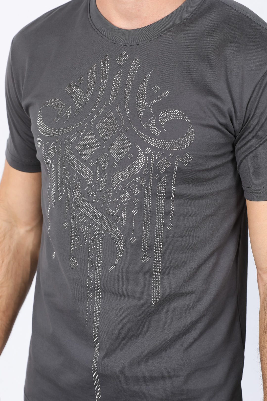Mens Modern Fit Stretch Crystals T-Shirt
