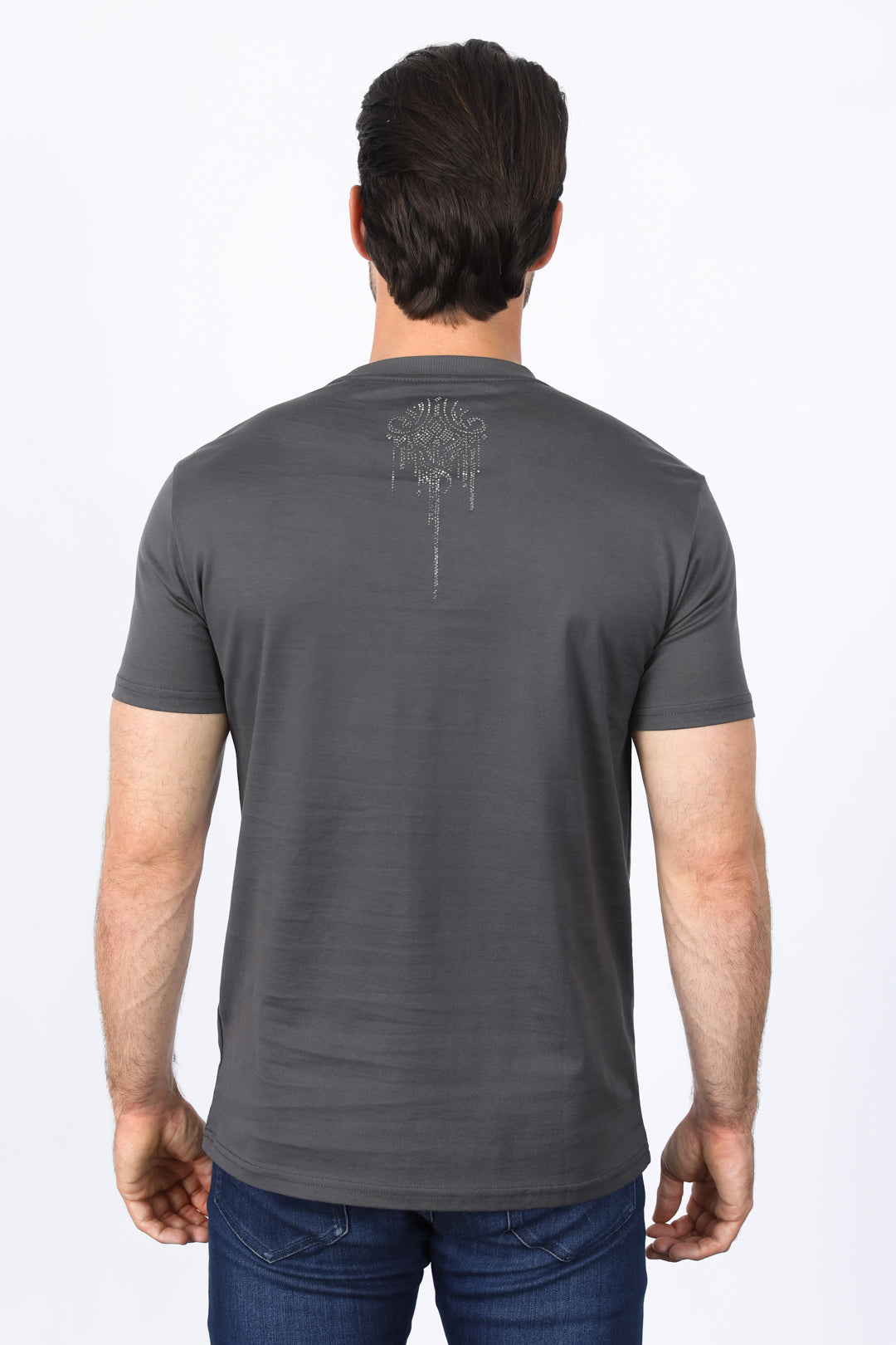 Mens Modern Fit Stretch Crystals T-Shirt