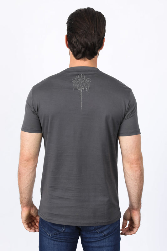 Mens Modern Fit Stretch Crystals T-Shirt
