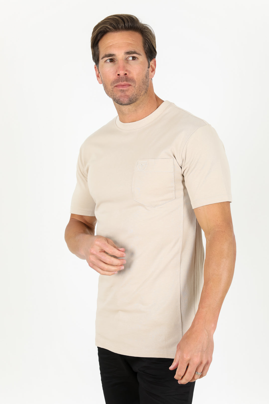Classic Cotton Knit Beige T-Shirt