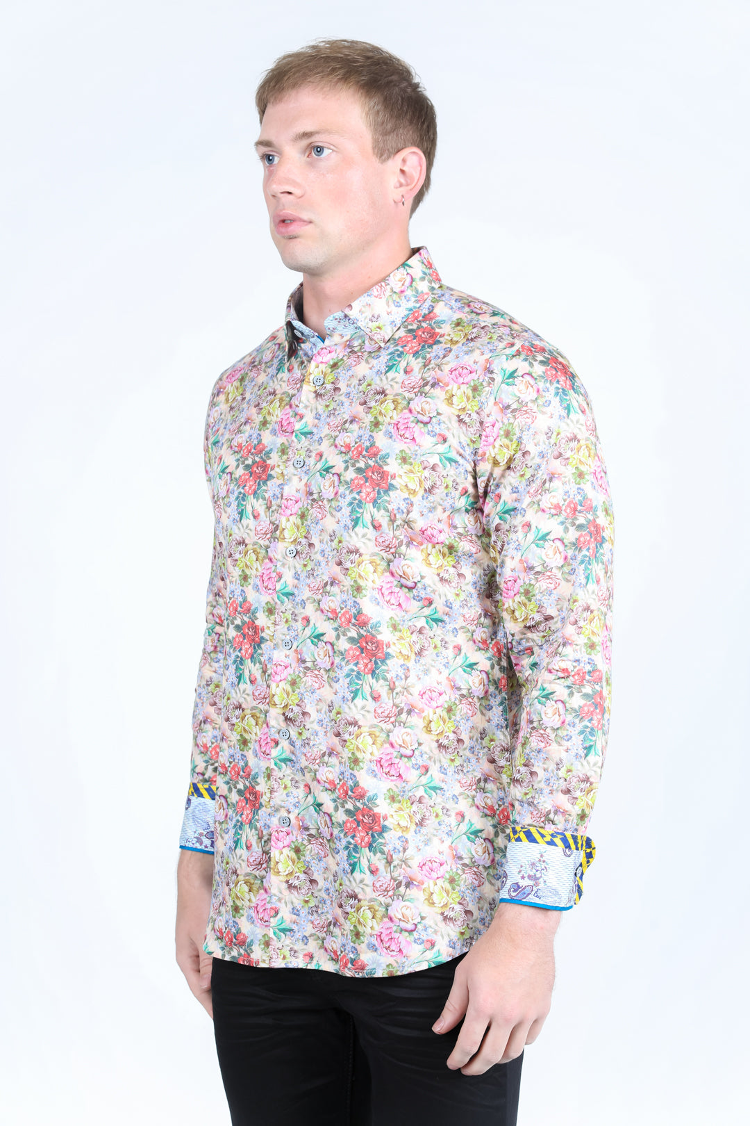 Satin Cotton/Spandex Long Sleeve Shirt