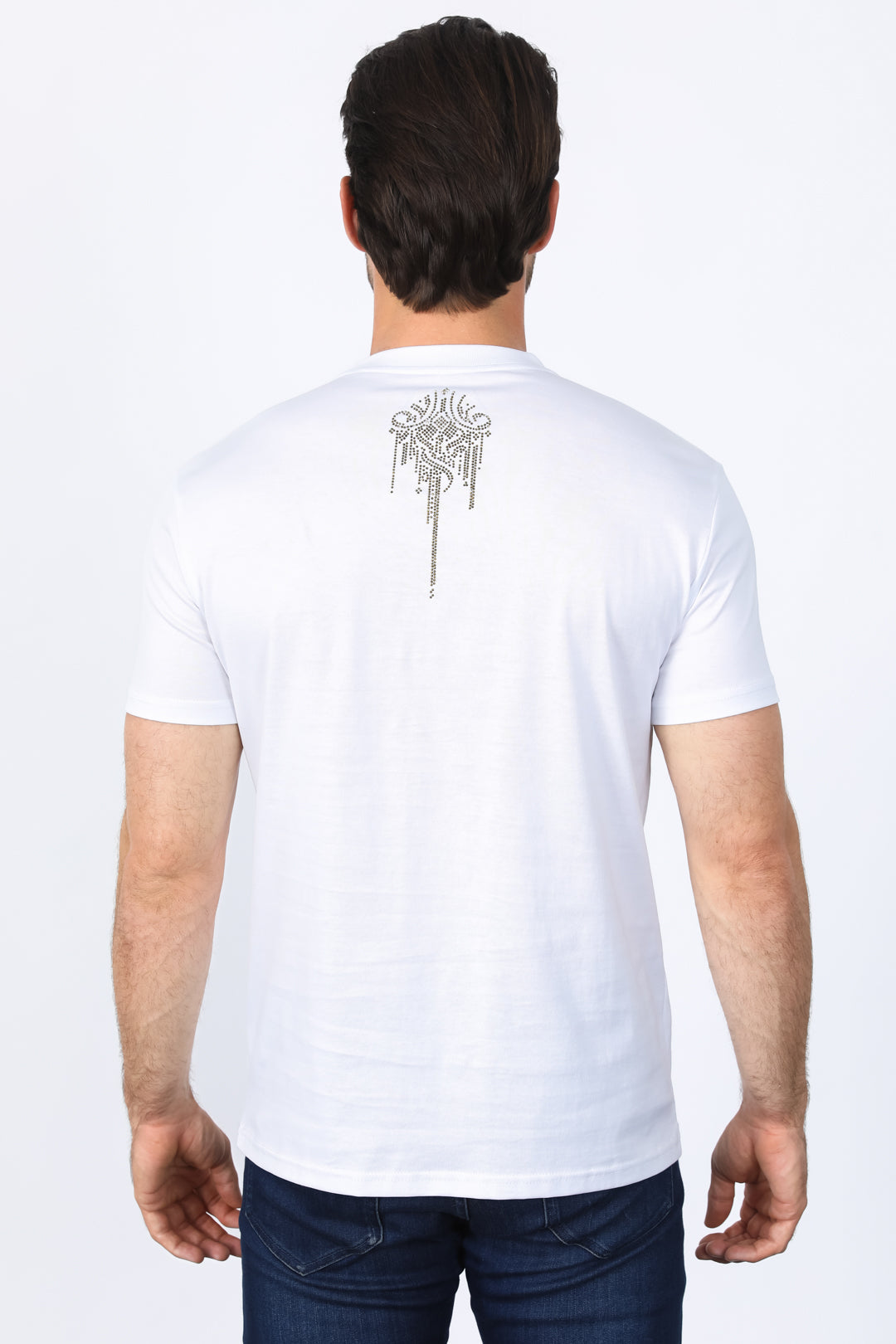 Mens Modern Fit Stretch Crystals T-Shirt