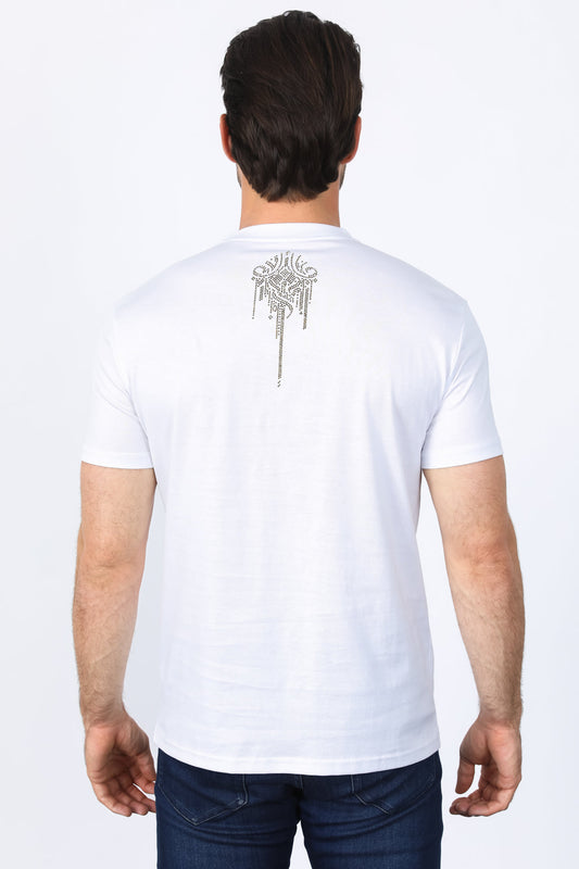 Mens Modern Fit Stretch Crystals T-Shirt
