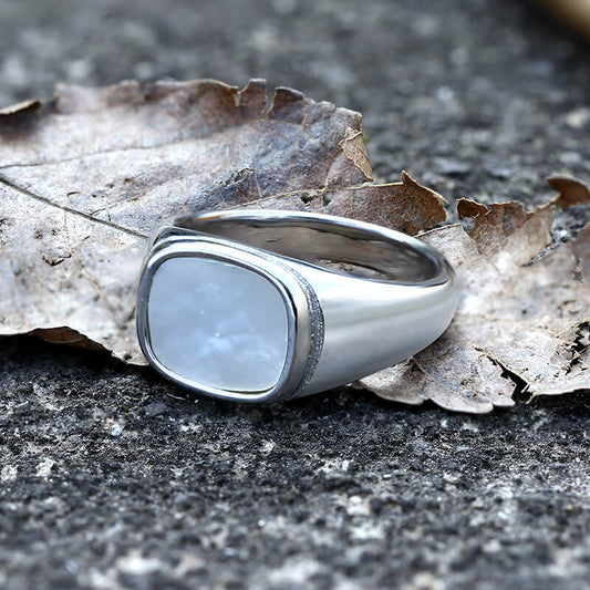 Square Shell Stainless Steel Minimalism Ring