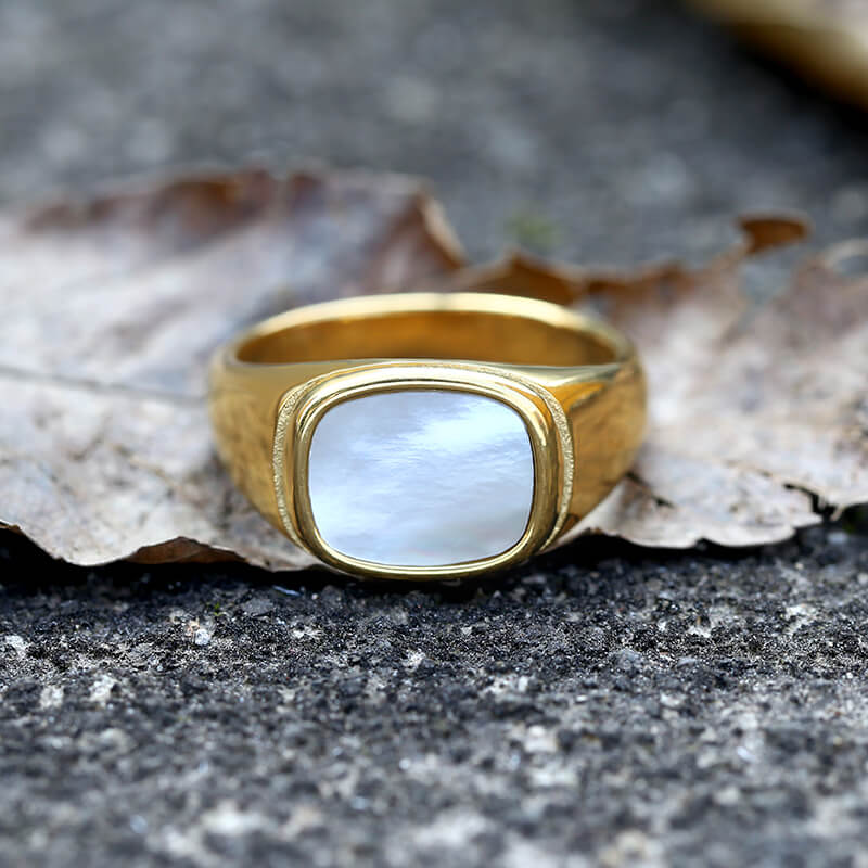 Square Shell Stainless Steel Minimalism Ring