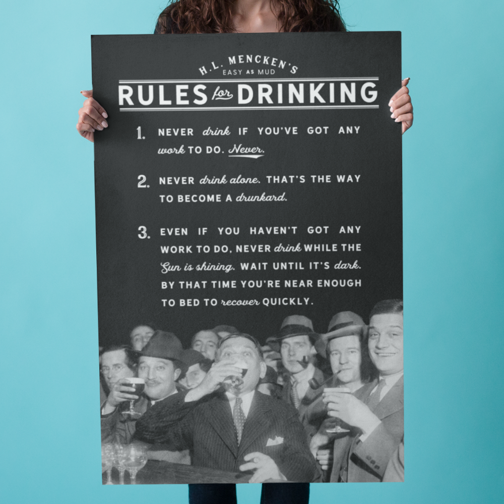 Mencken's Rules for Drinking Poster