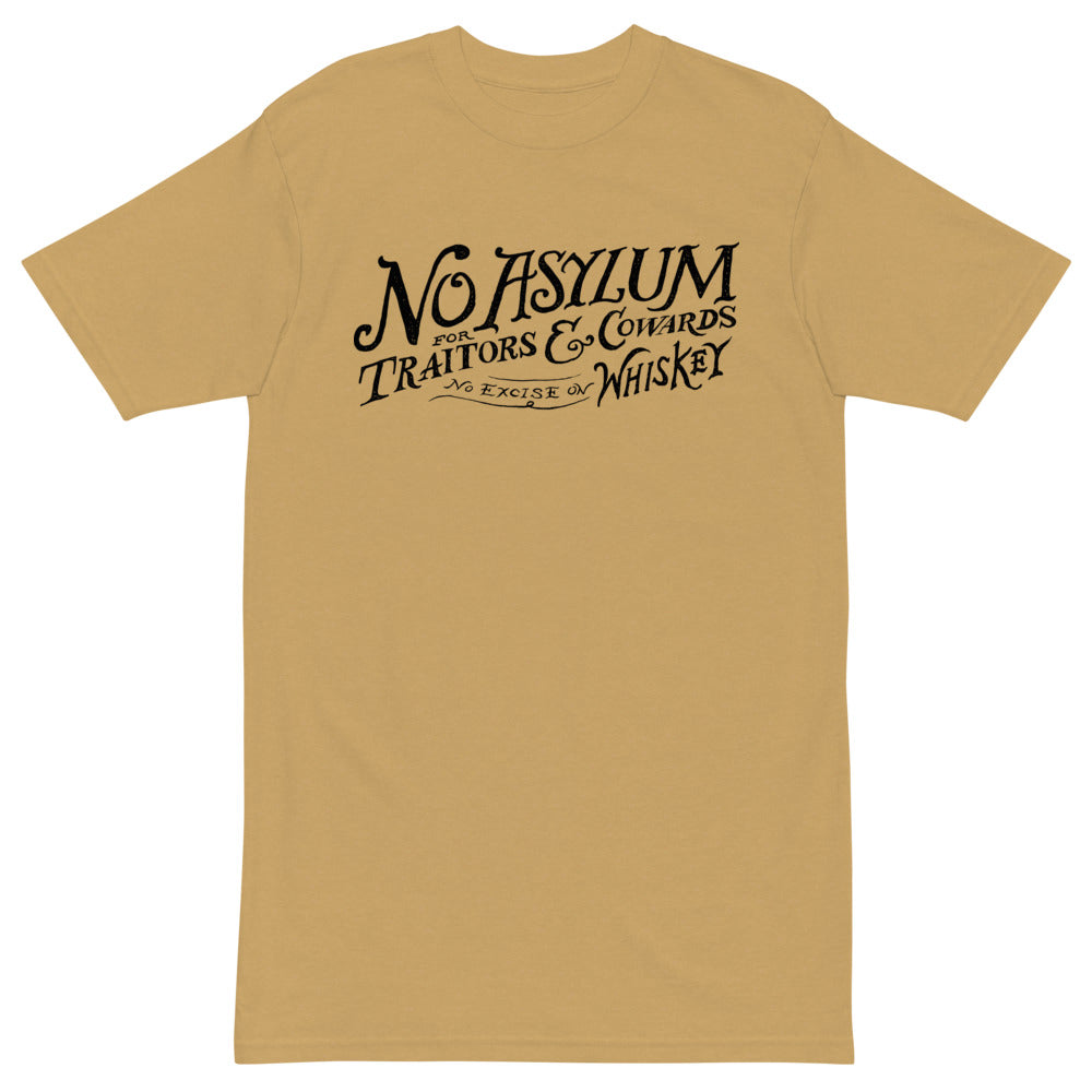 Whiskey Rebellion No Asylum Men’s Premium Heavyweight Tee