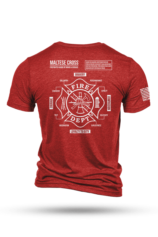 Men's Tri-Blend T-Shirt - Maltese Cross Schematic