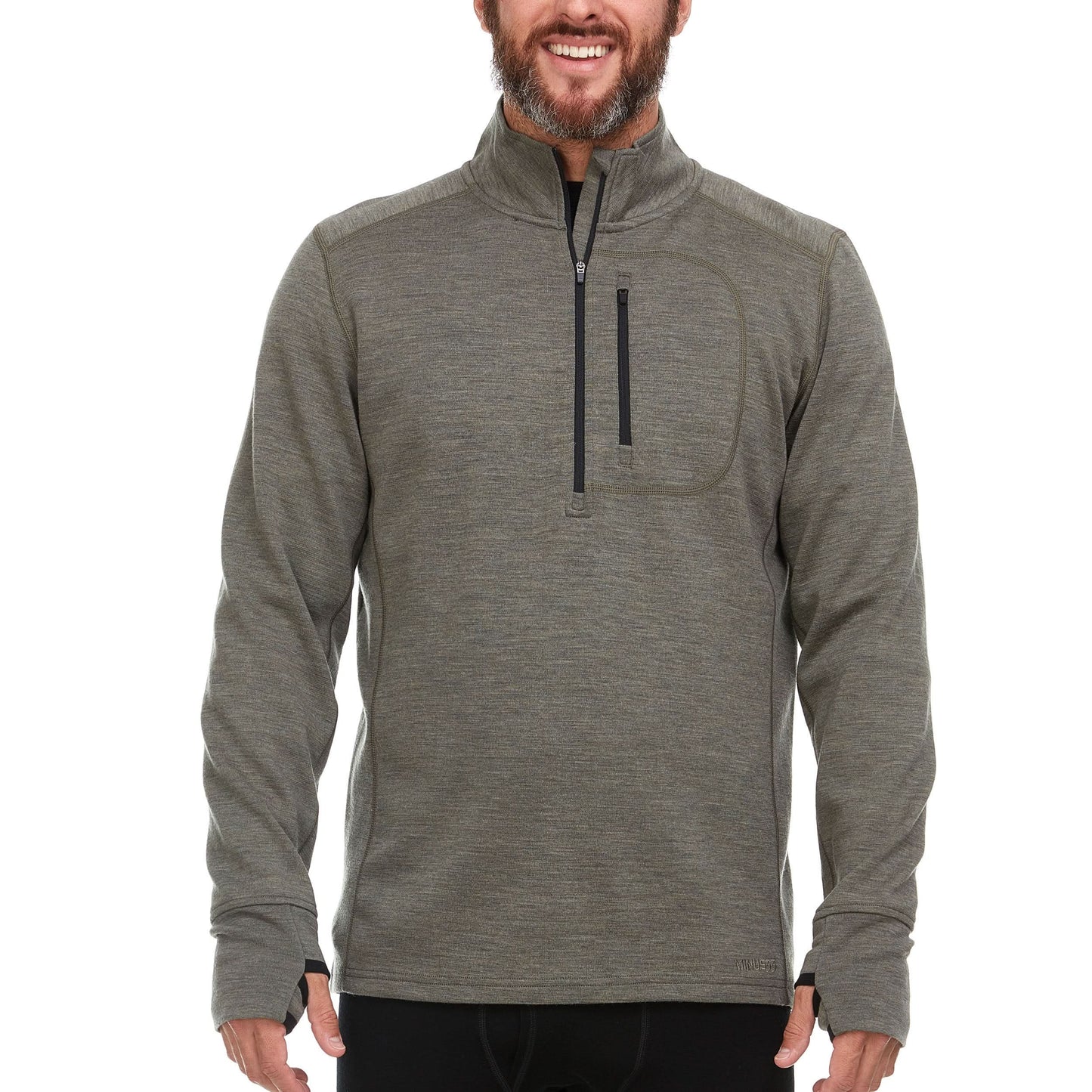 Heavyweight Men's Wool 1/4 Zip - 100% Merino Wool