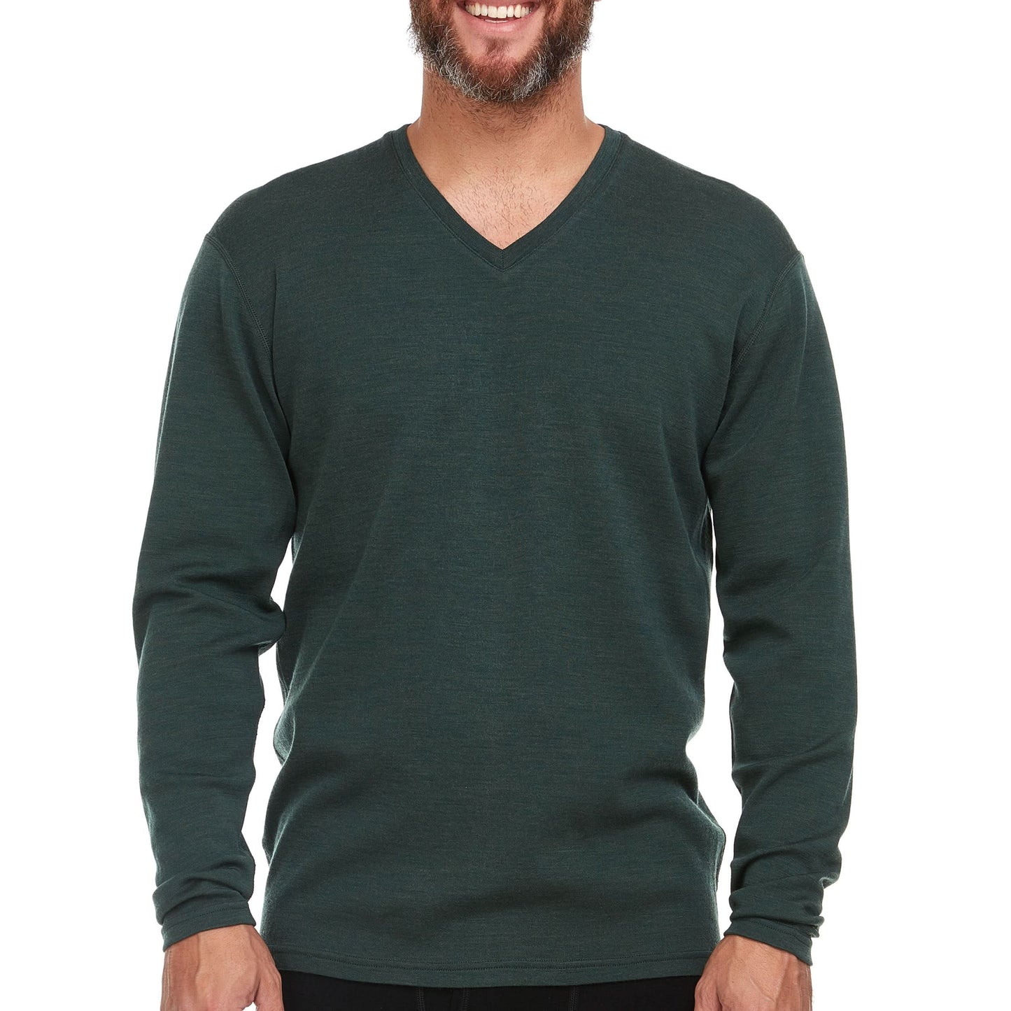 Men's 100% Merino Wool V-Neck Sweater - Midweight