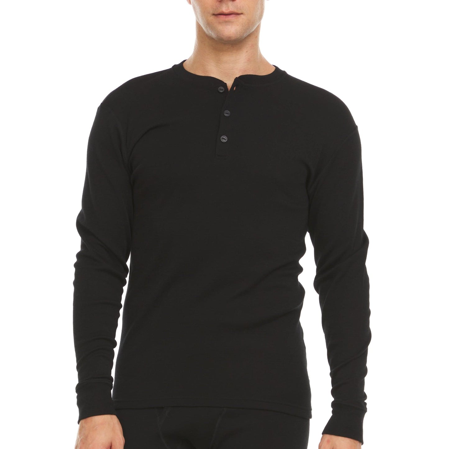 Men's 100% Merino Wool Henley - Midweight