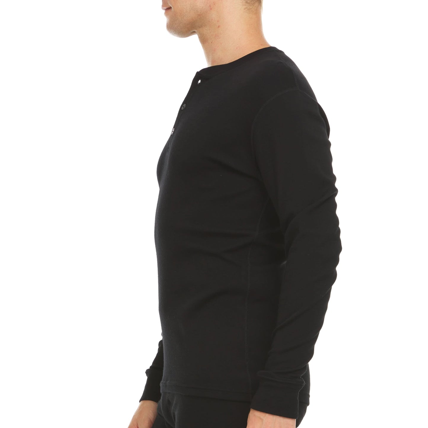 Men's 100% Merino Wool Henley - Midweight