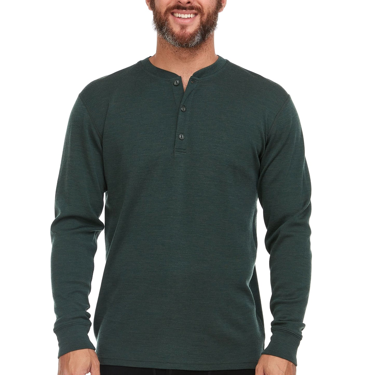 Men's 100% Merino Wool Henley - Midweight