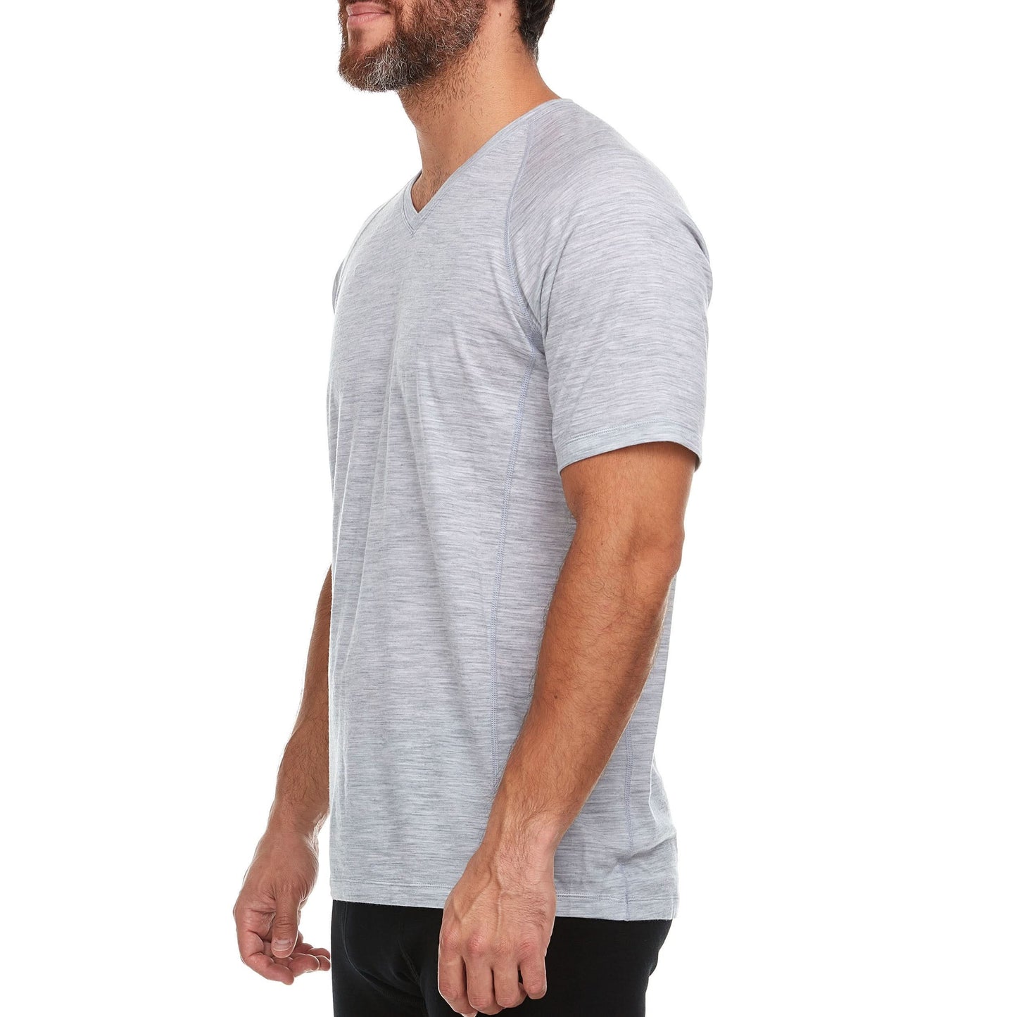 Men's Merino Wool V-Neck T-Shirt - Microweight