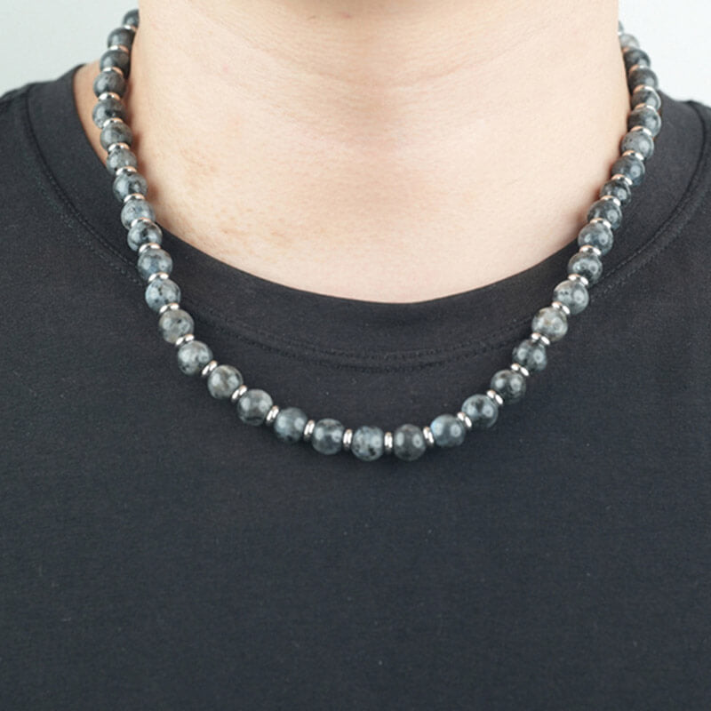 Men’s Vintage Stone Beaded Necklace