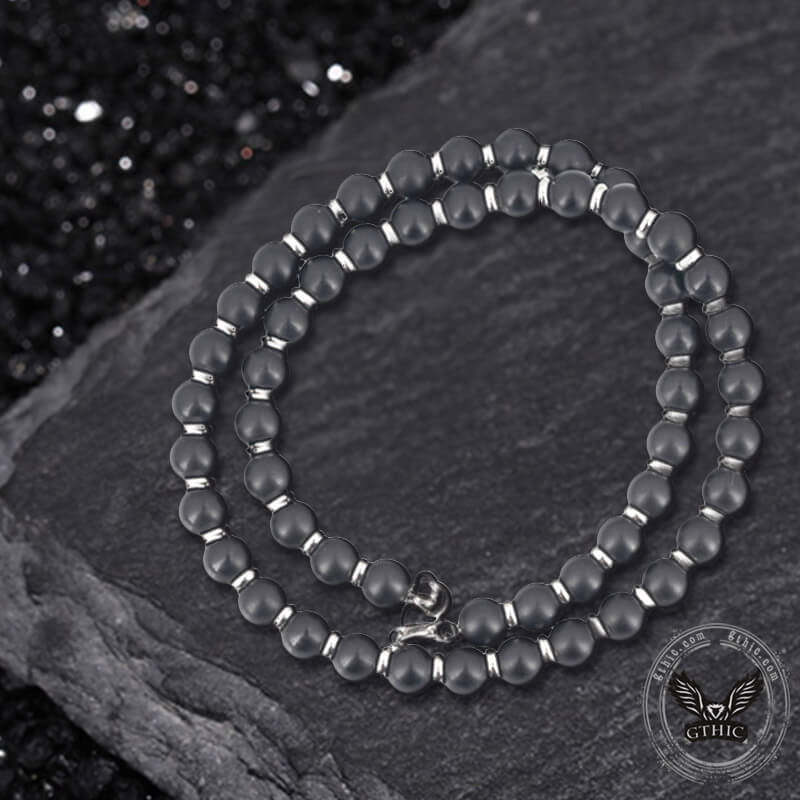 Men’s Vintage Stone Beaded Necklace