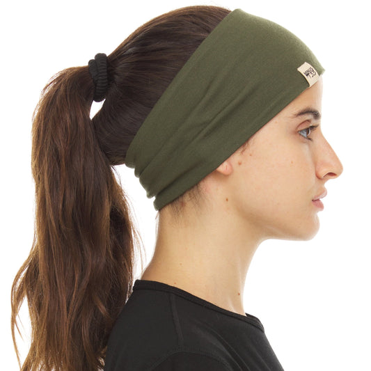 Midweight Reversible Wool Headband  - 100% Merino Wool