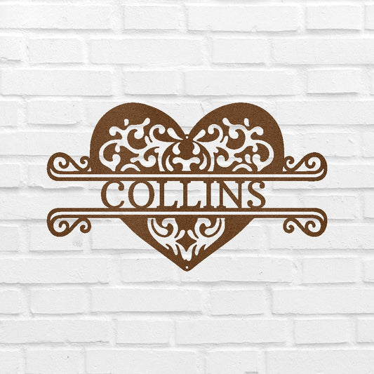 Fancy Heart Personalized Gifts - Custom Metal Sign