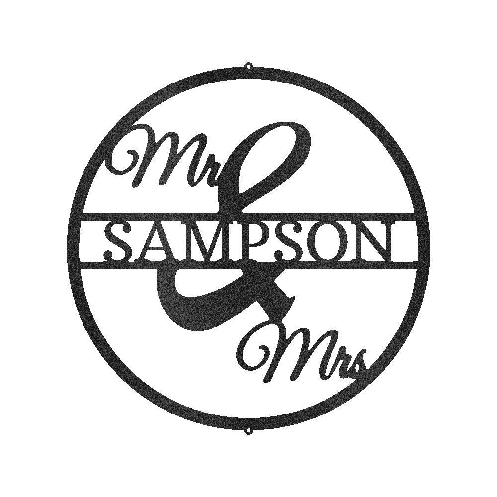 Mr and Mrs Circle Personalized Gifts - Custom Metal Sign