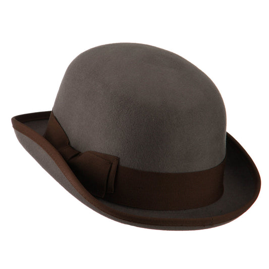 Men's Felt Bowler Hat with Ribbon Trim