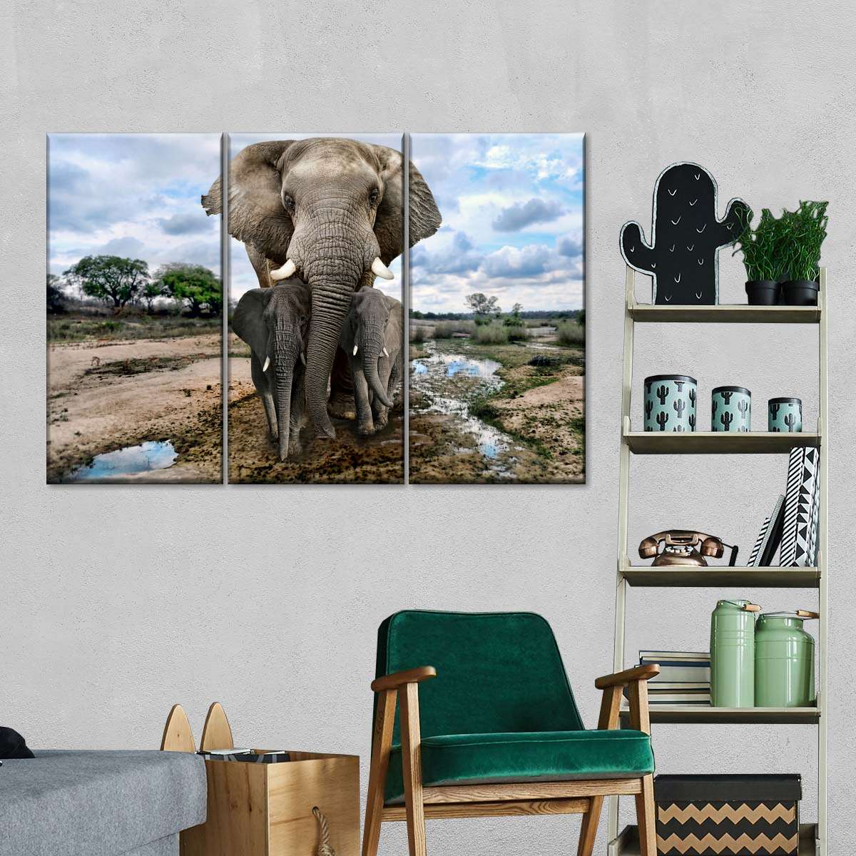 Safari Elephants Wall Art
